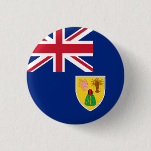 Vlag van de Turks- en Caicoseilanden Ronde Button 3,2 Cm