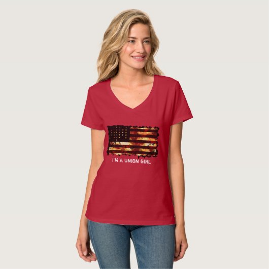 Vlag van de Unie, burgeroorlog, sterren en staven, T-shirt (Voorkant volledig)