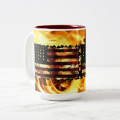 Vlag van de Unie, burgeroorlog, sterren & Stripes, Tweekleurige Koffiemok (Voorkant links)
