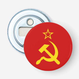 Vlag van de USSR - Vlag van de Sovjet-Unie Button Flesopener