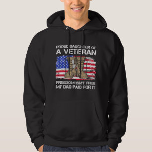 Vlag van de V.S.: dochter van een veteraan Amerika Hoodie
