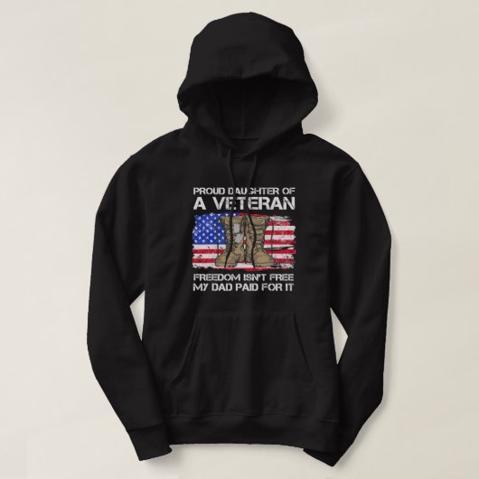Vlag van de V.S.: dochter van een veteraan Amerika Hoodie (Design voorkant)