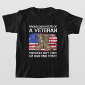 Vlag van de V.S.: dochter van een veteraan Amerika T-shirt (Laagn)