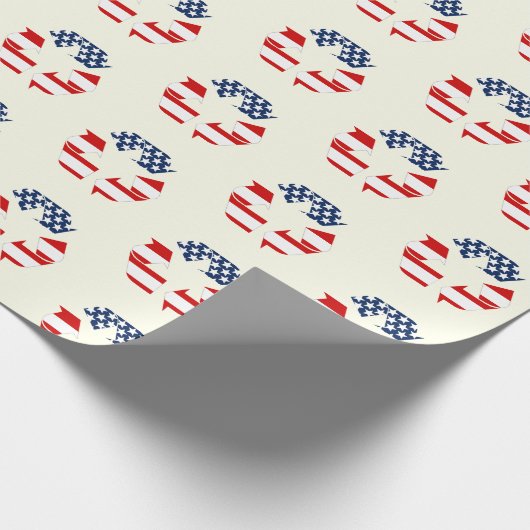 Vlag van de V.S. - Rood Wit en Blauw Recyclen Symb Cadeaupapier (Hoek)