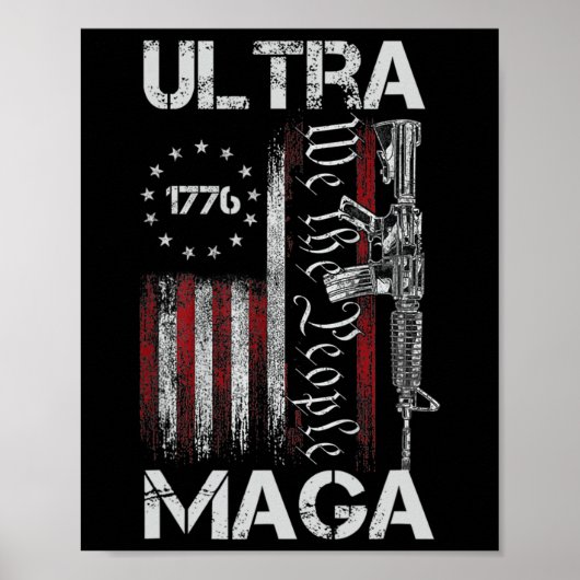 Vlag van de V.S. Ultra Mega Pistool USA 4 Juli TR Poster (Voorkant)