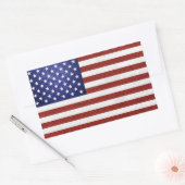 Vlag van de V.S. van het Leer van Faux de Rode Rechthoekige Sticker (Envelop)