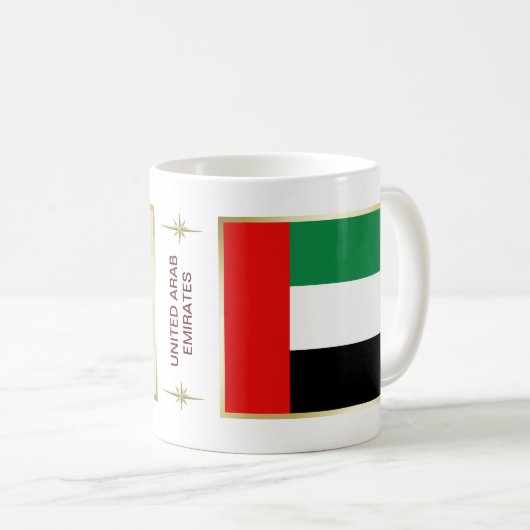 Vlag van de VAE + Kaart Mok (Voorkant rechts)