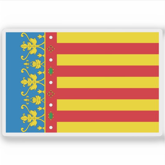 Vlag van de Valenciaanse Gemeenschap Sticker (Voorkant)