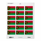 Vlag van de Vanuatu-labels Etiket (Full Sheet)