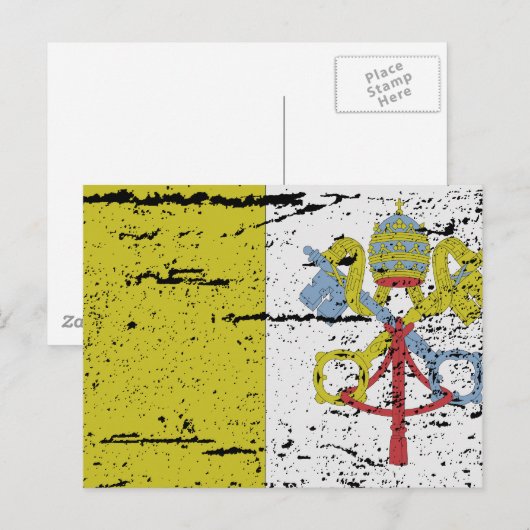 VLAG VAN DE VATICAANSTAD BRIEFKAART (Voorkant / Achterkant)