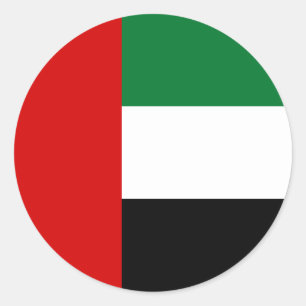 Vlag van de Verenigde Arabische Emiraten Ronde Sticker