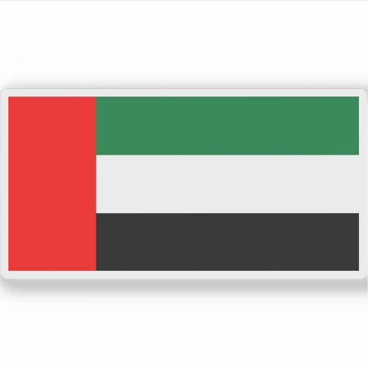 Vlag van de Verenigde Arabische Emiraten (VAE) Sticker (Voorkant)