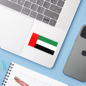 Vlag van de Verenigde Arabische Emiraten (VAE) Sticker (Laptop met iPhone)