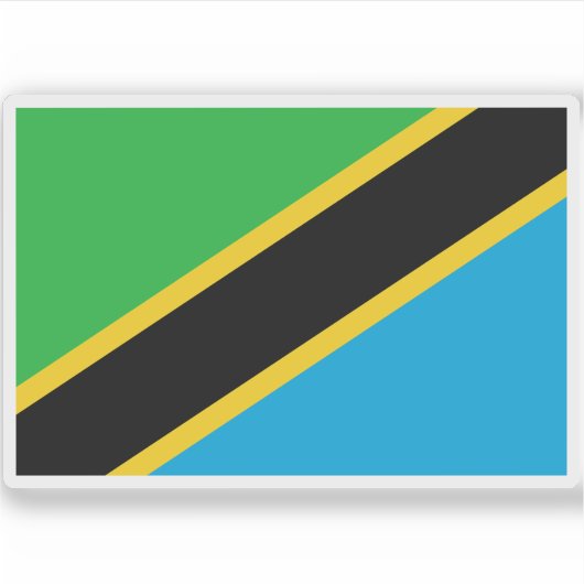 Vlag van de Verenigde Republiek Tanzania Sticker (Voorkant)