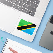 Vlag van de Verenigde Republiek Tanzania Sticker (Laptop met iPhone)