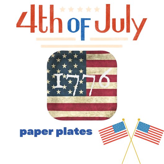 Vlag van de Verenigde Staten 1776 Papieren Bordje