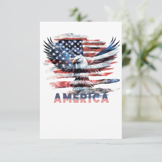 Vlag van de Verenigde Staten. Amerika Bedankkaart (Staand voorkant)