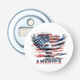 Vlag van de Verenigde Staten. Amerika Button Flesopener