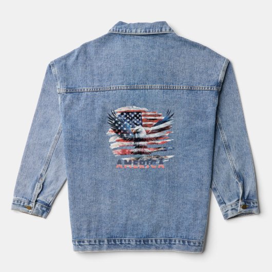 Vlag van de Verenigde Staten. Amerika Denim Jacket (Achterkant)
