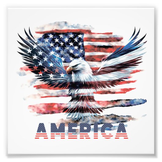Vlag van de Verenigde Staten. Amerika Foto Afdruk (Voorkant)