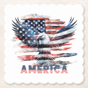 Vlag van de Verenigde Staten. Amerika Kartonnen Onderzetters