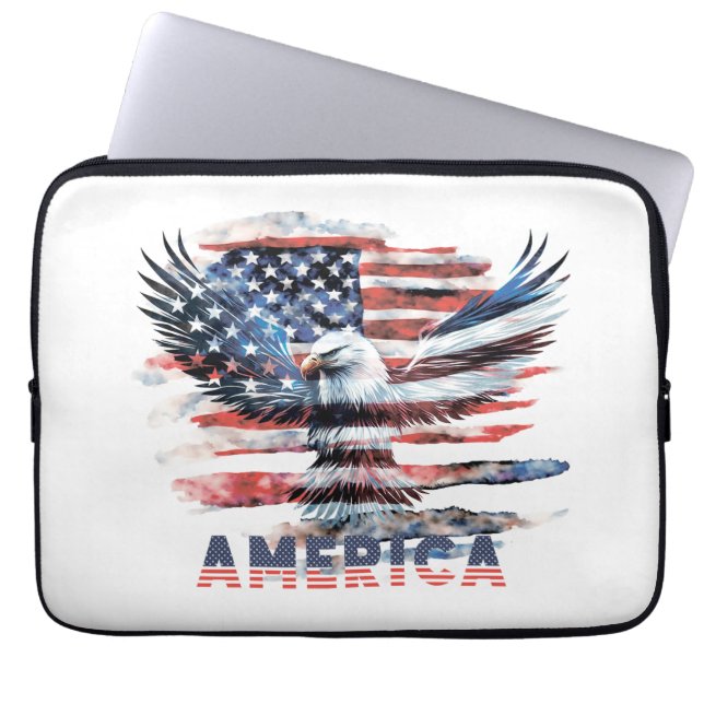 Vlag van de Verenigde Staten. Amerika Laptop Sleeve (Voorkant)