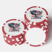 Vlag van de Verenigde Staten. Amerika Poker Chips (Opstapeling)