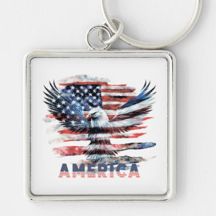 Vlag van de Verenigde Staten. Amerika Sleutelhanger