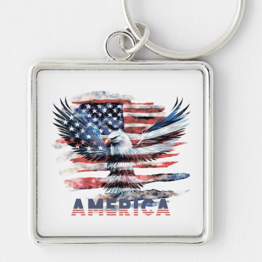 Vlag van de Verenigde Staten. Amerika Sleutelhanger (Voorkant)