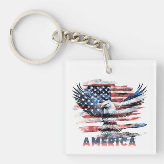 Vlag van de Verenigde Staten. Amerika Sleutelhanger (Voorkant)