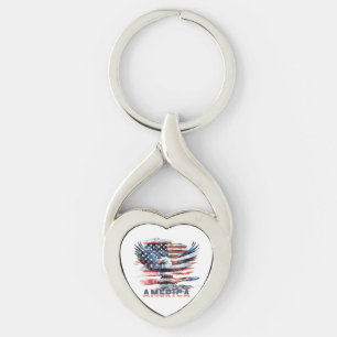 Vlag van de Verenigde Staten. Amerika Sleutelhanger