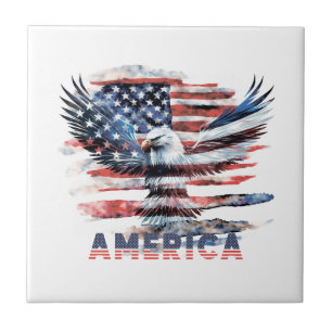 Vlag van de Verenigde Staten. Amerika Tegeltje