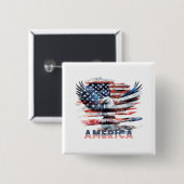 Vlag van de Verenigde Staten. Amerika Vierkante Button 5,1 Cm (Voorkant /achterkant)