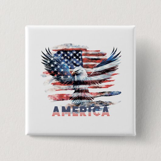 Vlag van de Verenigde Staten. Amerika Vierkante Button 5,1 Cm (Voorkant)