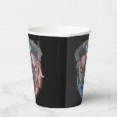 Vlag van de Verenigde Staten bij Pug Papieren Bekers (Rechts)