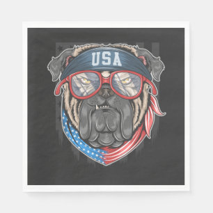 Vlag van de Verenigde Staten bij Pug Servet