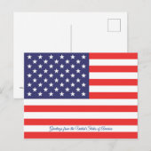 Vlag van de Verenigde Staten Briefkaart (Voorkant / Achterkant)