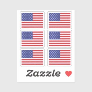 Vlag van de Verenigde Staten Collectie pack van 6 Sticker