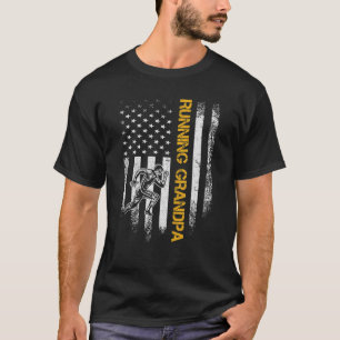 Vlag van de Verenigde Staten die opa Runner Silh T-shirt
