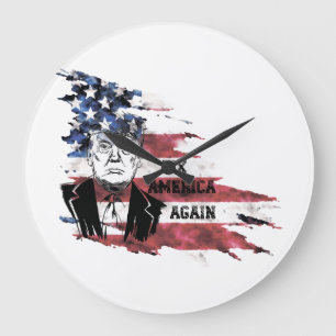Vlag van de Verenigde Staten, Donald Trump. Grote Klok