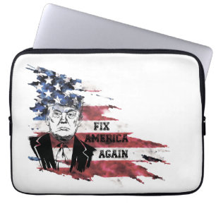 Vlag van de Verenigde Staten, Donald Trump. Laptop Sleeve