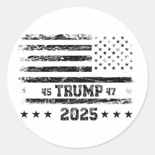 Vlag van de Verenigde Staten, Donald Trump. Ronde Sticker