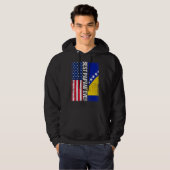 Vlag van de Verenigde Staten en Bosnië en Herzegov Hoodie (Voorkant volledig)