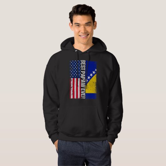 Vlag van de Verenigde Staten en Bosnië en Herzegov Hoodie (Voorkant volledig)