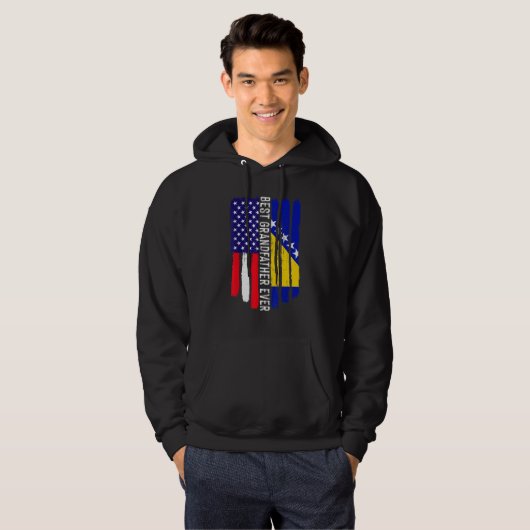 Vlag van de Verenigde Staten en Bosnië en Herzegov Hoodie (Voorkant volledig)