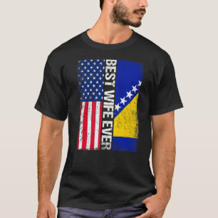 Vlag van de Verenigde Staten en Bosnië en Herzegov T-shirt