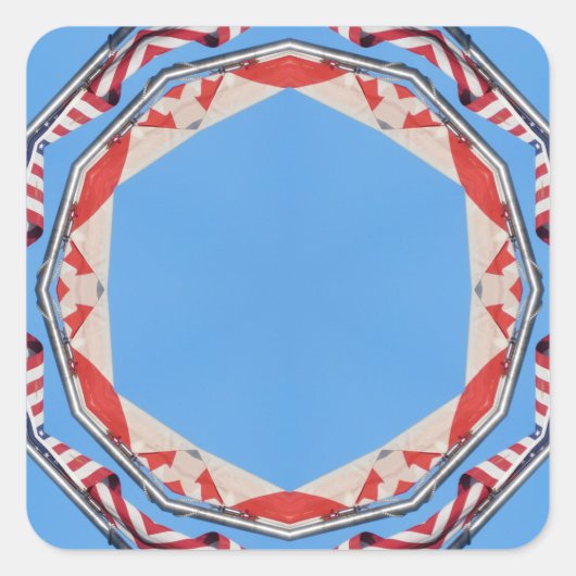 Vlag van de Verenigde Staten en Canada Ingelijste  Vierkante Sticker (Voorkant)