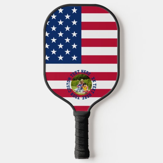 Vlag van de Verenigde Staten & fotosjabloon pickle Pickleball Paddle (Voorkant)