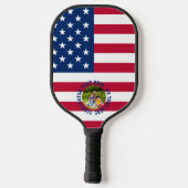 Vlag van de Verenigde Staten & fotosjabloon pickle Pickleball Paddle (Achterkant)