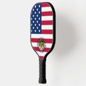 Vlag van de Verenigde Staten & fotosjabloon pickle Pickleball Paddle (Links)